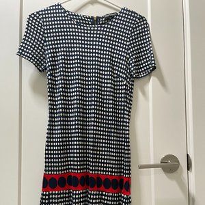 Juicy Couture dress Navy blue dots red strips Sz-XS